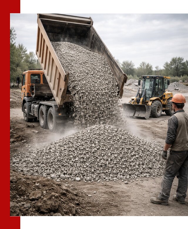 Доставка щебня в Великом Устюге крупными и мелкими фракциями