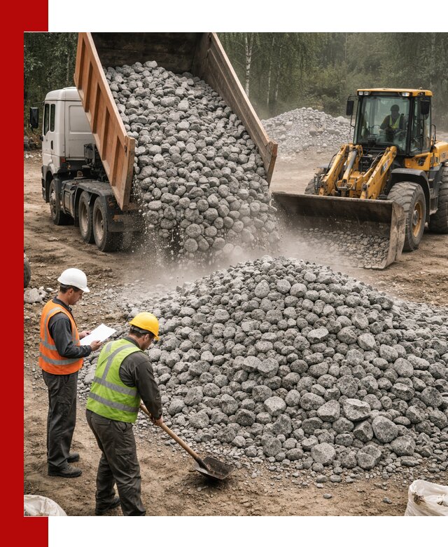 Гранитный щебень фракция 70-150 доставка в Великом Устюге