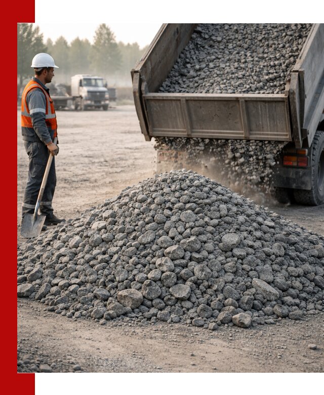 Гранитный щебень фракции 100–201 для строительства в Великом Устюге