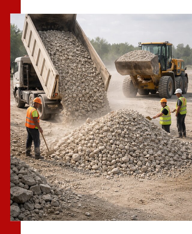 Доставка известнякового щебня фр. 40-70 в Великом Устюге