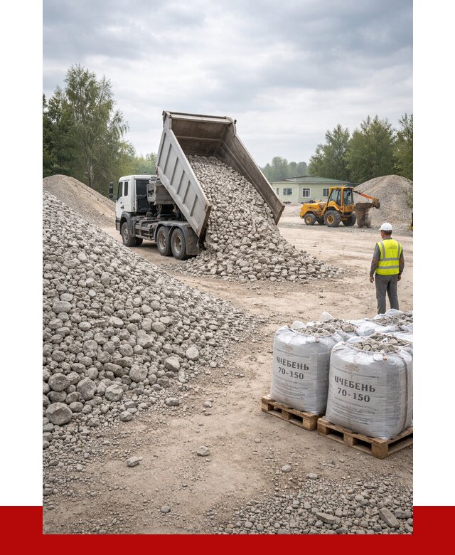 Известняковый щебень фракция 70-150 в Великом Устюге от 1272 р. | ПРОНЕРУДВлс