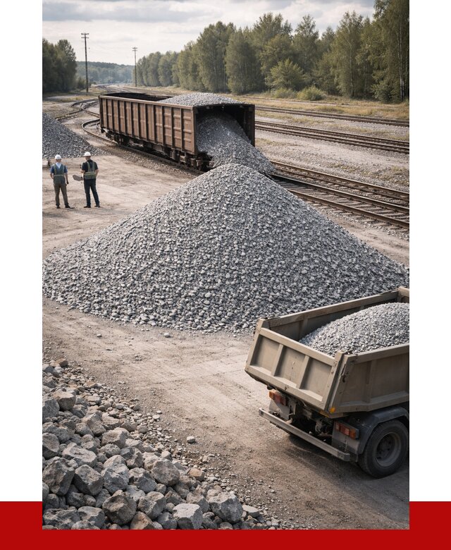 Железнодорожный щебень 20-60 в Великом Устюге от 1730 р. | ПРОНЕРУДВлс