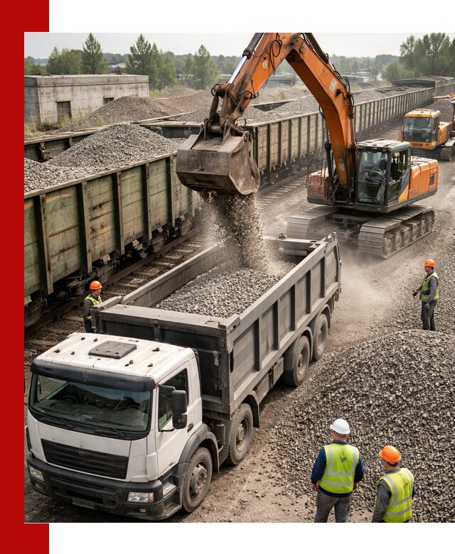 Железнодорожный щебень фракция 25–60 для поставок в Великом Устюге