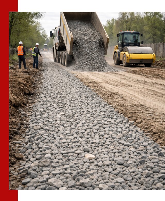 Доставка щебня для отсыпки дорог в Великом Устюге высокого качества