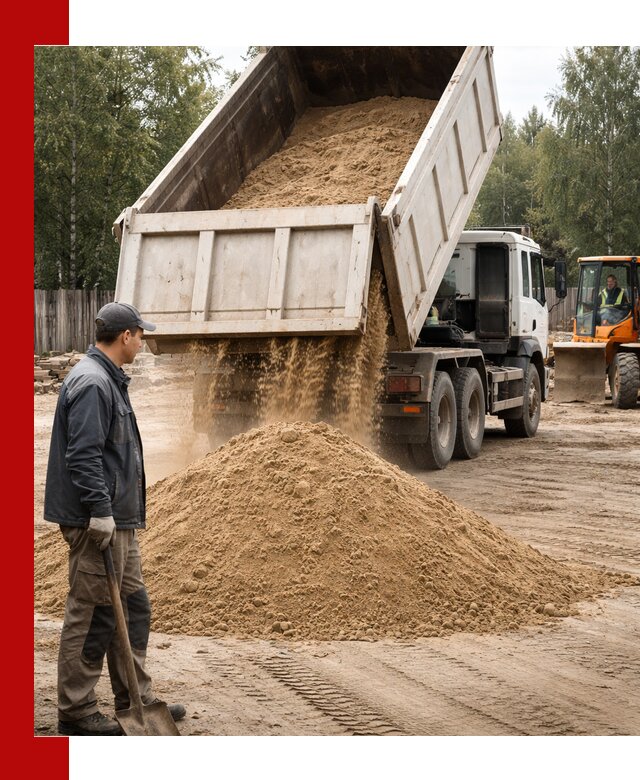 Доставка и продажа песка с разгрузкой в Великом Устюге