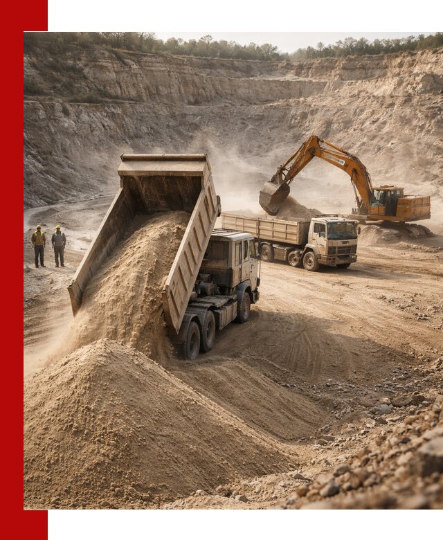 Карьерный песок навалом с доставкой в Великом Устюге