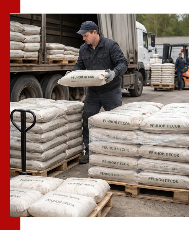 Речной песок в мешках с доставкой в Великом Устюге