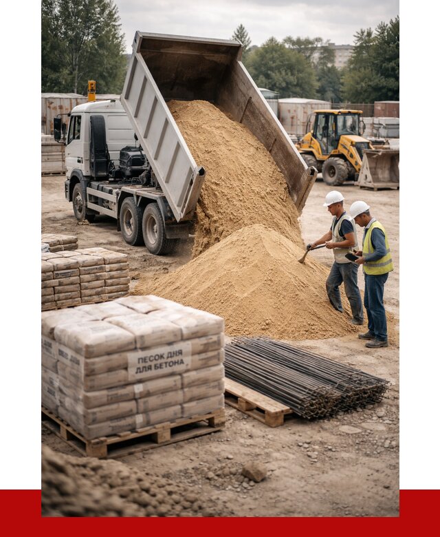 Песок для бетона в Великом Устюге от 2545 р. с доставкой, ПРОНЕРУДВлс