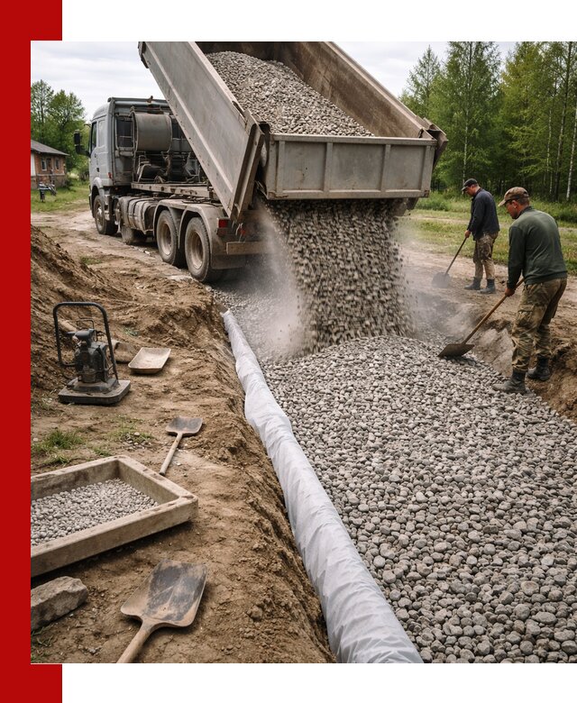 Гравий для дренажа с доставкой в Великом Устюге качественный и недорогой