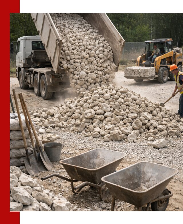 Доставка и продажа бутового известнякового камня в Великом Устюге