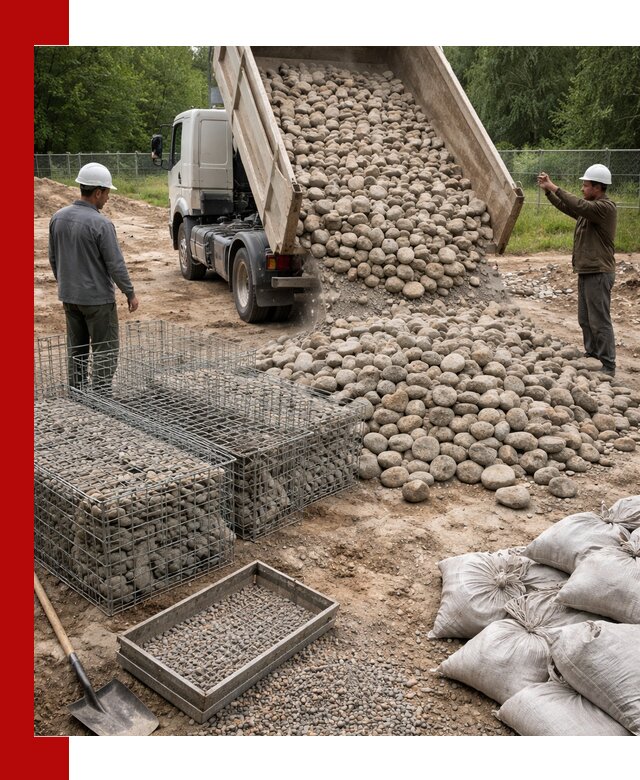 Камень для габионов фракция 70–151 в Великом Устюге