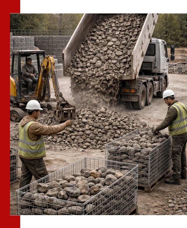 Камень для габионов фракция 100–201 в Великом Устюге