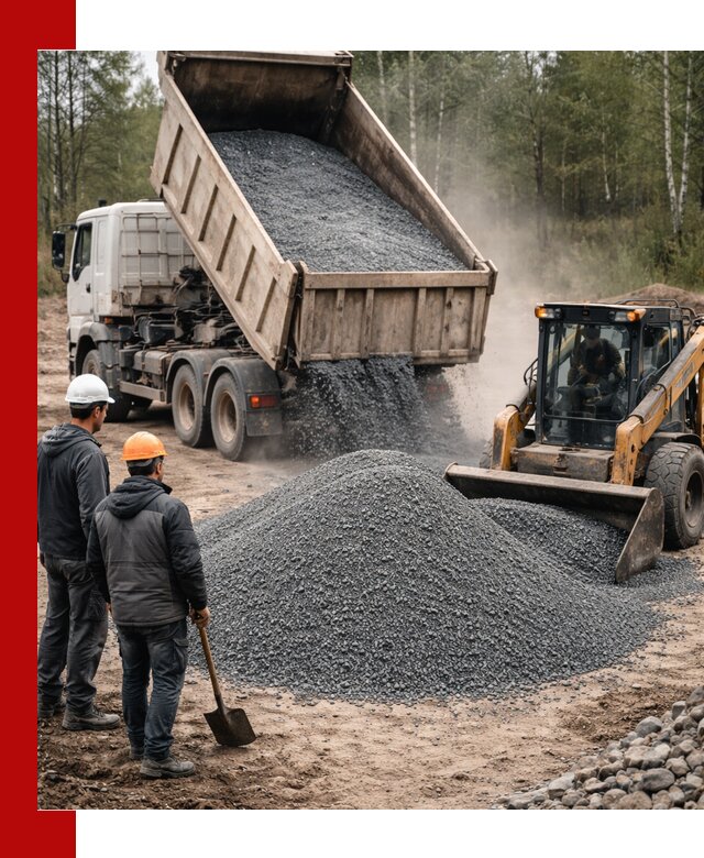 Гранитный отсев 0-5 с доставкой и разгрузкой в Великом Устюге