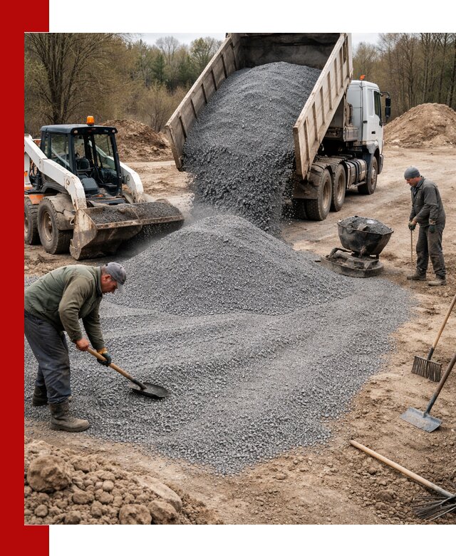 Отсев для подсыпки в Великом Устюге — доставка и подсыпка на участок