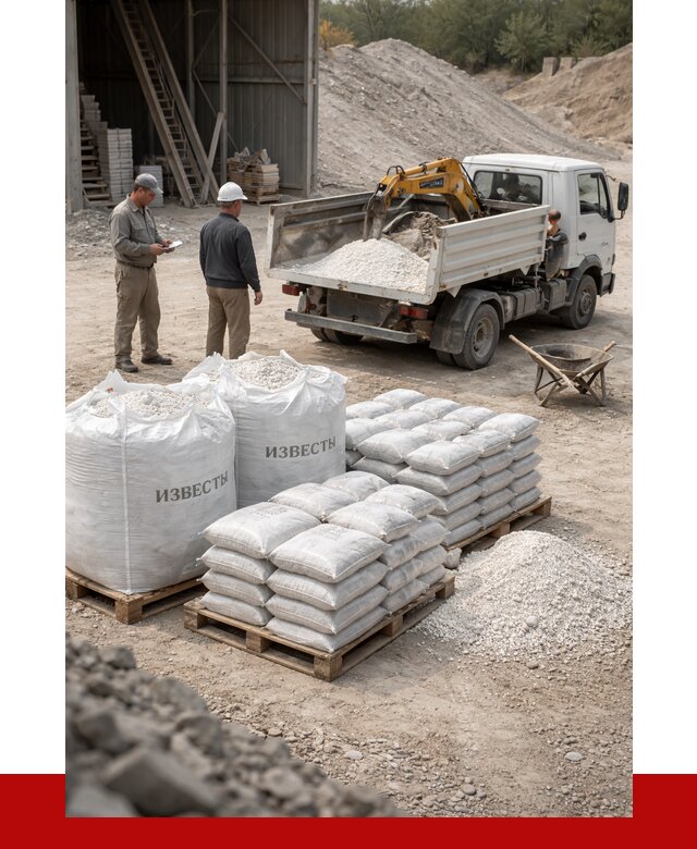 Известь строительная в Великом Устюге с доставкой от 4275 р. | ПРОНЕРУДВлс