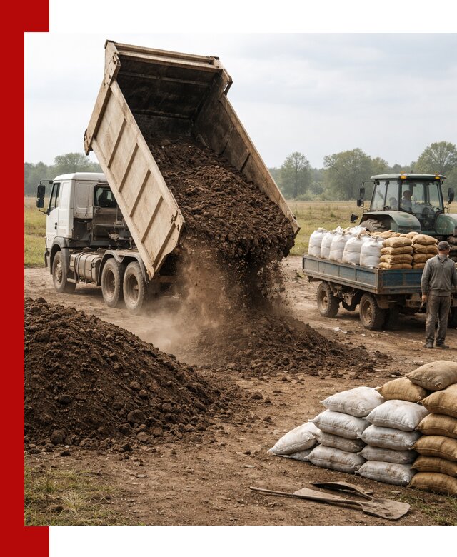 Доставка грунта и удобрений оптом в Великом Устюге для сельхоз и строительства