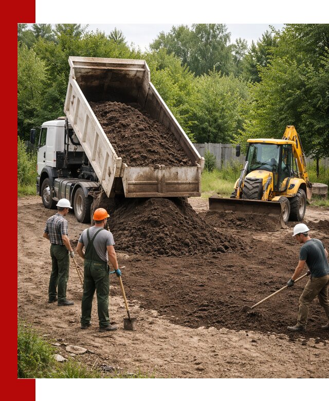 Доставка и укладка грунта для выравнивания участка в Великом Устюге