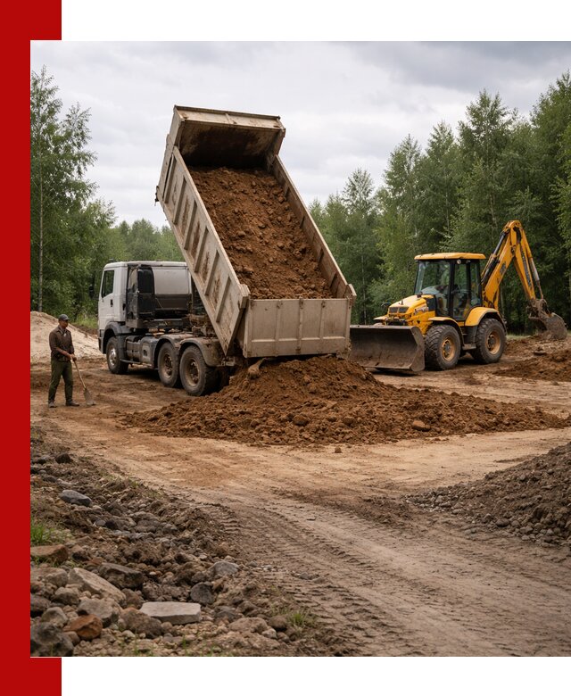 Доставка суглинка самосвалами в Великом Устюге подсыпка и планировка