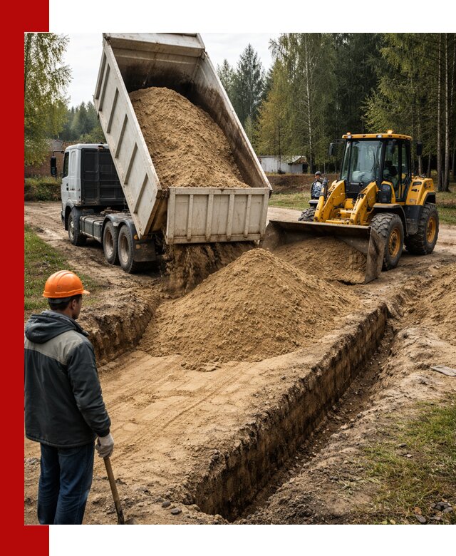 Доставка песчаного грунта в Великом Устюге для строительных работ