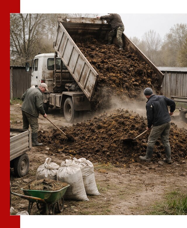 Доставка коровьего навоза самосвалом в Великом Устюге