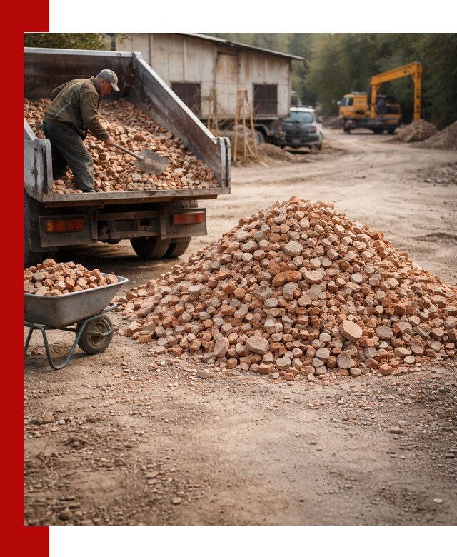 Доставка и подушка из боя кирпича с разгрузкой в Великом Устюге