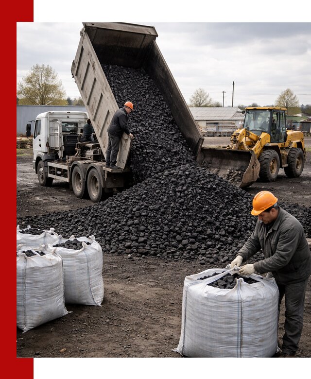 Доставка каменного угля в Великом Устюге оптом и в розницу