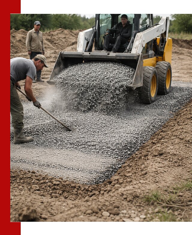 Устройство щебеночной подушки в Великом Устюге для дорог и фундаментов